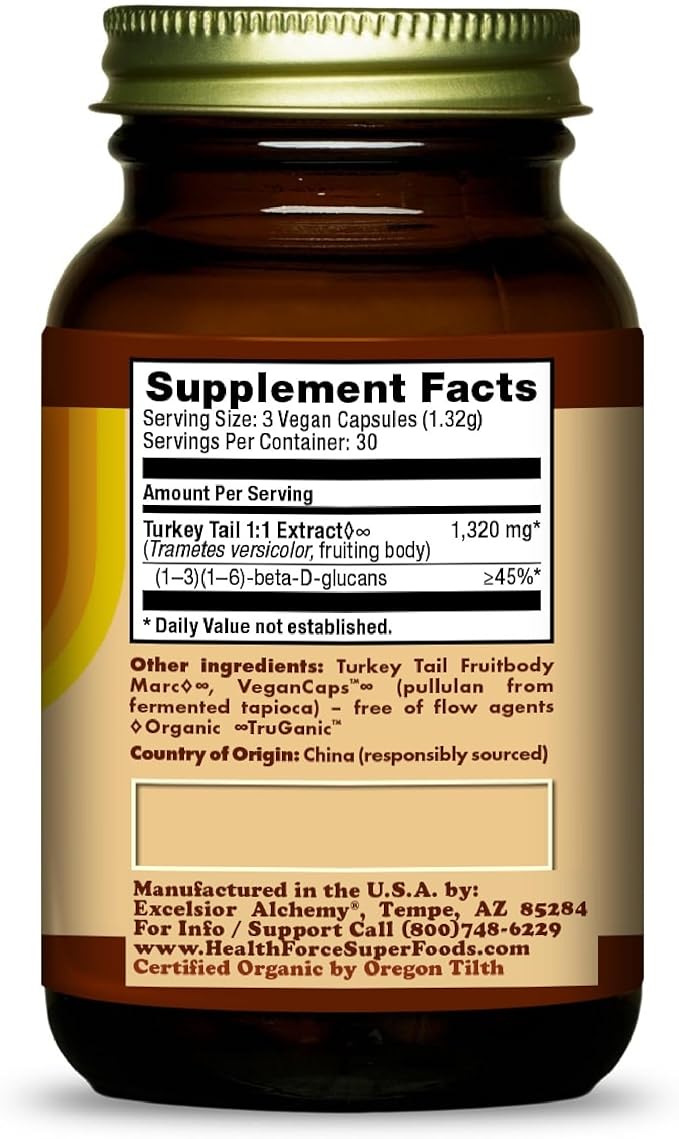 HEALTHFORCE SUPERFOODS Turkey Tail - Capsules - 90 Vegan Capsules