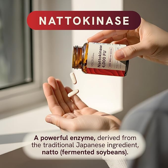 Nattokinase Supplement 4000 FU | Supports Healthy Circulation and Maintains Fibrin Levels | Nattokinase 4000 FU per Serving | Derived from Natto | Vegan & Non-GMO | 60 Capsules (1 Month Supply)