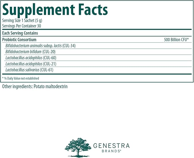 Genestra Brands HMF Intensive 500 | Highly Concentrated Probiotic Supplement to Support Gastrointestinal Health* | 30 Sachets