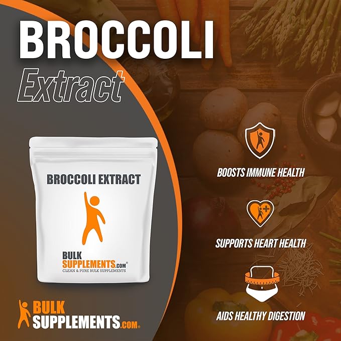BulkSupplements.com Broccoli Extract Powder - from Broccoli Sprouts, Sulforaphane Supplement - Vegan & Gluten Free, 500mg per Serving, 1kg (Pack of 5) (11 lbs)