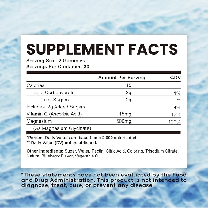 Magnesium Glycinate Gummies, 500mg Sleep for Men & Women, Promotes Relaxation, Muscle Support, Chewable Magnesium, No Melatonin, Natural Strawberry Flavor, 120 Count