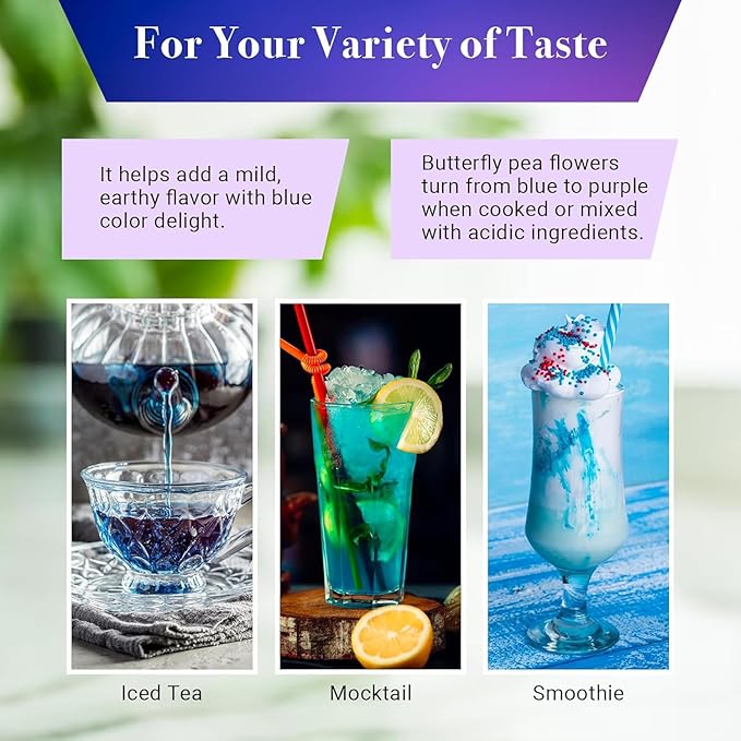 Butterfly Pea Flower Dried 4oz (300+ Cups) | Blue Butterfly Pea Flower Tea | Beautiful Blue Or Purple Food Coloring | Premium Quality | By Yogi's Giftยฎ