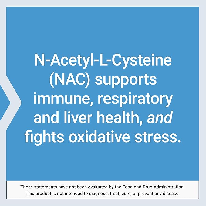 Life Extension N-Acetyl-L-Cysteine (NAC), Immune Response, Respiratory Health, Liver Health, NAC 600 mg, antioxidant Defense, Free radicals, Easy to Absorb, 60 Capsules