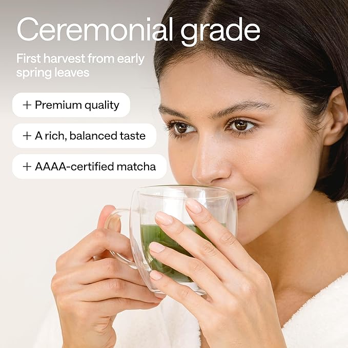 Matcha Organic Ceremonial Grade Green Tea Powder β Premium First Harvest from Japan β USDA Organic, Non-GMO, Gluten-Free β Tin for Tea, Lattes & Smoothies - 1oz