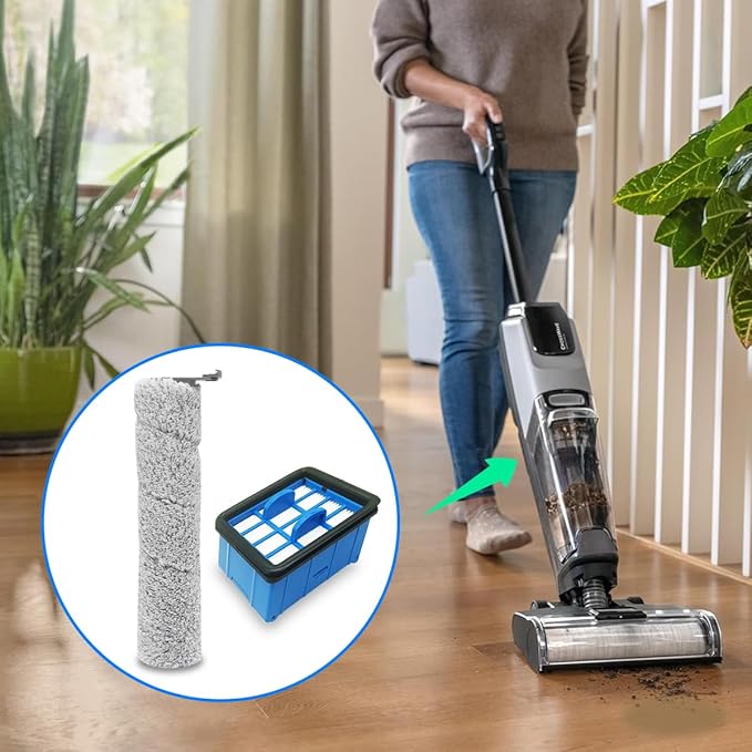 Home Times Replacement Brush Roll for Bissell CrossWave OmniForce 3882 Wet and Dry Vacuum cleaner (2 Roller+4 Hepa Filters)