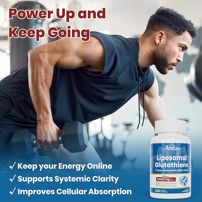 Liposomal Glutathione, Reduced Setria L-Glutathione, with Trans-Resveratrol & Milk Thistle, Liposomal Delivery for Daily Nutritional Support, Liver Wellness & Skin Health - 120 Capsules