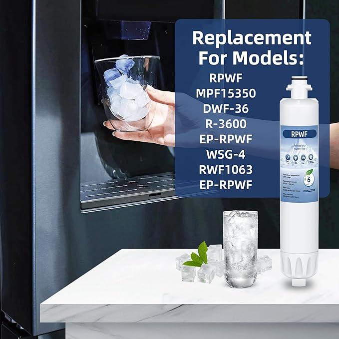 RPWF Water Filter Replacement for GE RPWF (NOT RPWFE) RWF1063 RWF3600A DWF-36 WSG-4 R-3600 MPF15350 OPFG3-RF300,3 Pack