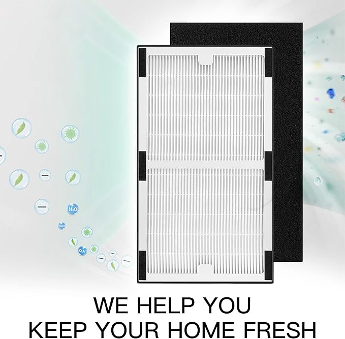 Idylis Idylis Air Purifier Filter C Replacement Set,2 Pack Hepa & 2 Carbon Filters Set for Idylis Air Purifiers IAP-10-280, IAP-10-200, Part # IAF-H-100C, IAFH100C