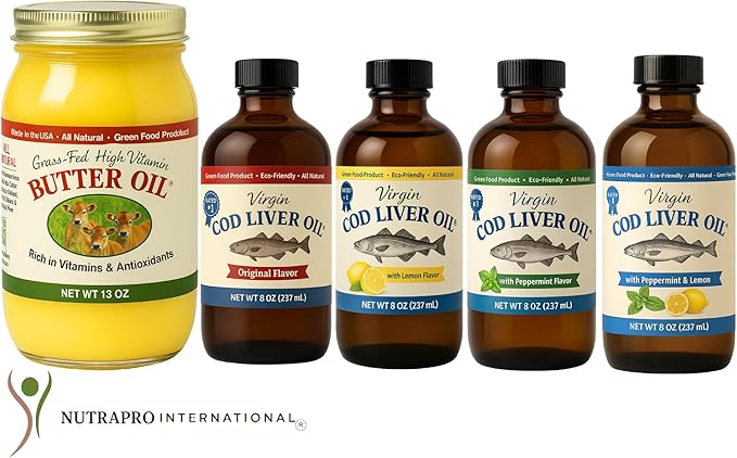 Virgin Cod Liver Oil - 8 Fl oz Natural, Wild Caught & Fresh Tasting,.High in Vitamin D, Omega 3 DHA/EPA (Lemon Flavored)