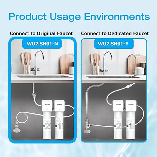 0.01μm Under Sink Water Filter, Multi-Stage Ultra Filtration for Baçtёria, Chlorine & Odor Reduction, 9K Gal/2-Yr, Easy Install, WU2.SH01-N