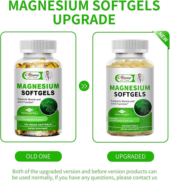 Magnesium Glycinate Supplement 500mg, High Absorption Dietary Supplement Softgels for Sleep, Muscle, Heart, Nerve and Bone Support, Gluten Free, Non GMO, 120 Capsules, 60 Day Supply