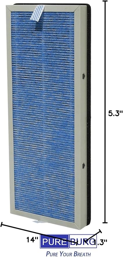 PUREBURG Replacement Filter Set Compatible with Membrane Solutions MS18 Air Purifier,2-Pack H13 HEPA 4-Stage Filtration Activated Carbon Air Clean Dust VOCs Odor