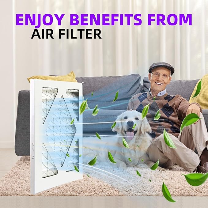 10x10x1 MERV 13 (6-Pack) Pleated Air Filter (Actual Size: 9.75" x 9.75" x 0.75") MPR 1500-1900 & FPR 10, Furnace Air Filters, 10x10x1 air filter