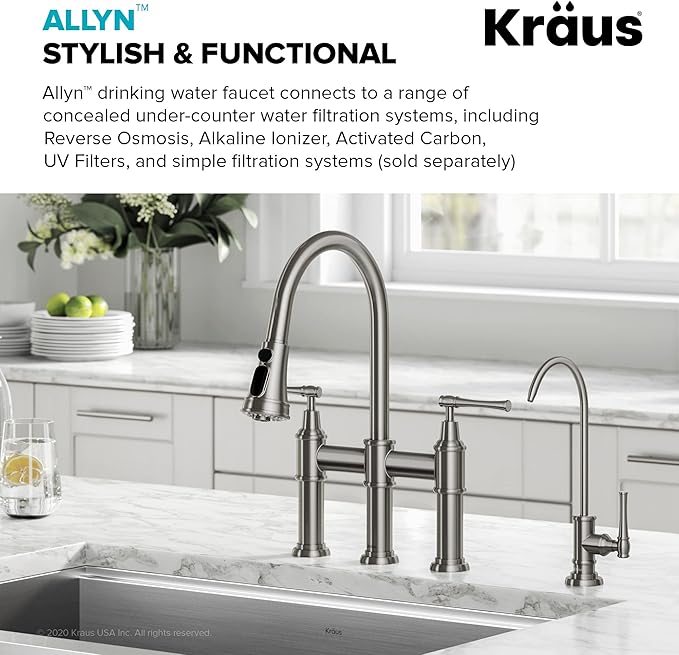 KRAUS Allyn 100% Lead-Free Kitchen Water Filter Faucet in Spot Free Stainless Steel, FF-102SFS