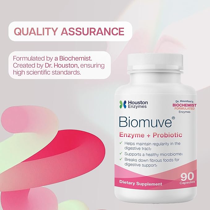Biomuve – 120 Capsules | Professionally Formulated to Maintain Regularity & Healthy Bowel Movements | Unique Combination of Enzymes, Probiotics, Prebiotics & Botanicals