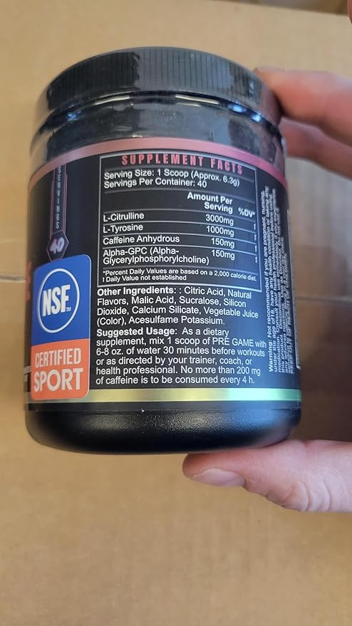 BLACKLABEL Supplements PRE-Game Pre Workout Powder, Strawberry Kiwi (40 Servings) – NSF Certified for Sport – Customizable 150mg Caffeine for Energy & Focus – Low-Stimulant Pre Workout for Men Women