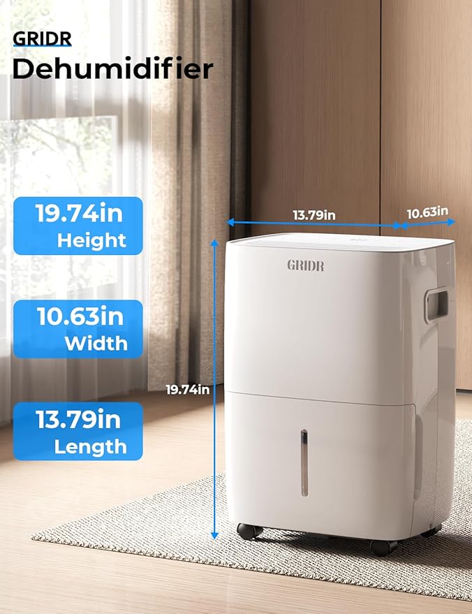 2500 Sq.Ft Energy Star Dehumidifier for Basement, Max 42 Pint/D, 5.5L Water Tank, Dehumidifiers for Home Large Room Bedroom Bathroom with Drain Hose, Intelligent Humidistat, Auto Defrost, 24H Timer