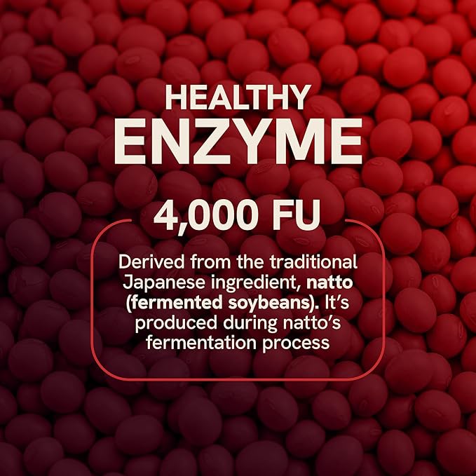 Nattokinase Supplement 4000 FU | Supports Healthy Circulation and Maintains Fibrin Levels | Nattokinase 4000 FU per Serving | Derived from Natto | Vegan & Non-GMO | 60 Capsules (1 Month Supply)
