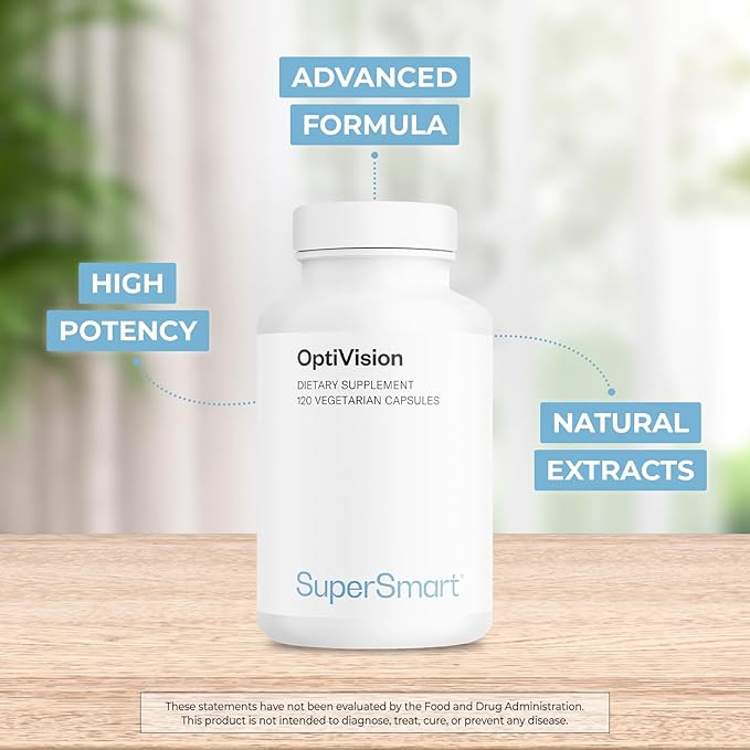 Supersmart - OptiVision (Advanced Formula) - with Bilberry Extract, Black Currant, Lutein, Zeaxanthin, Astaxanthin - Eyes Supplement | Non-GMO & Gluten Free - 120 Vegetarian Capsules