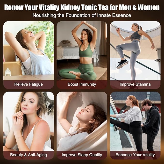 Ginseng Five Treasure Tea Kidney Tea 30 Bags, Formula Traditional Chinese Herbal Kidney Cleanse Detox Repair for Women & Men