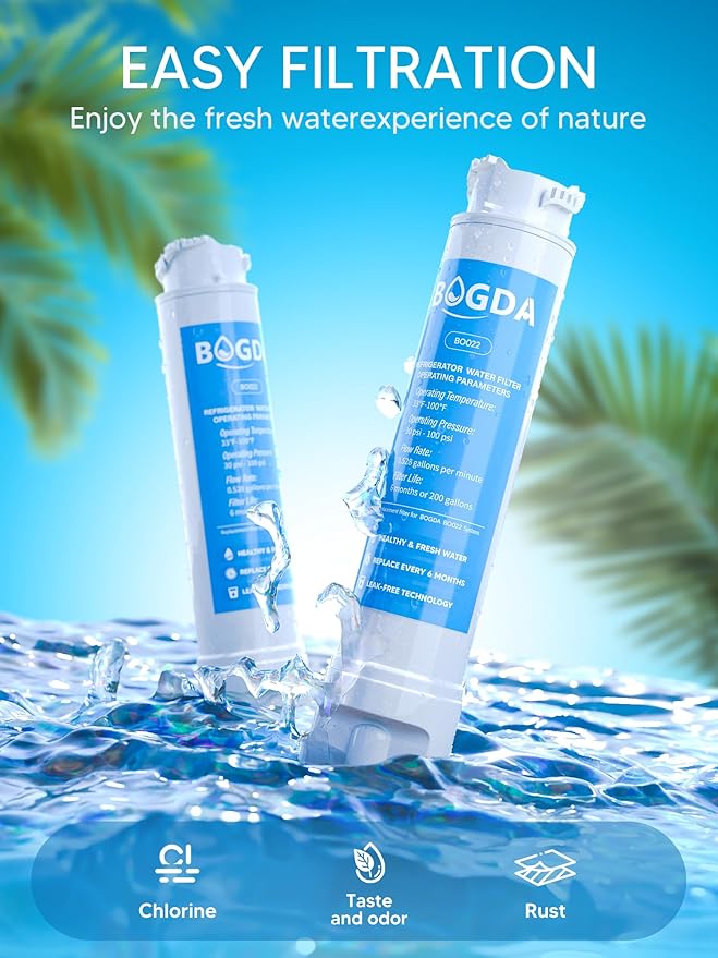 BOGDA Water Filter Fit for EPTWFU01 Frigi-Daire Replacement 4 count, RWF5800A Compatible with Pure-Source Ultra 2, EWF-02, 012505454226, 4562222, Multiple Filtration and Drink Clear, white