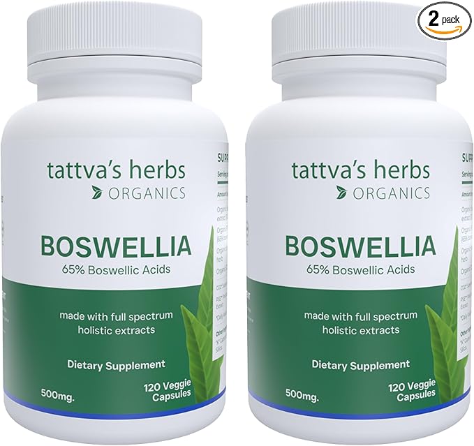 Tattva's Herbs Boswellia Serrata 500mg – Joint Support Supplement for Men & Women, Supercritical CO2 Extract, 240 Veggie Capsules (2-Pack) - 25 Years of Premium Service