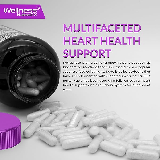 Nattokinase Supplement Capsules 5000 FU, Third-Party Tested Nattokinase β Enzymes from Japanese Natto β Daily Wellness Support β 120 Count (Pack of 1)