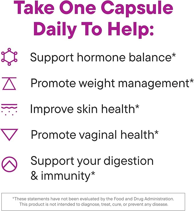 Daily Nouri Hormone Balance Probiotic for Women | Supports Healthy Estrogen, PMS, PCOS, Perimenopause, Vaginal pH, Yeast, Gut Health, Skin & Immunity | 7 Strains + Vegan Omega Oil | 30-Day Supply