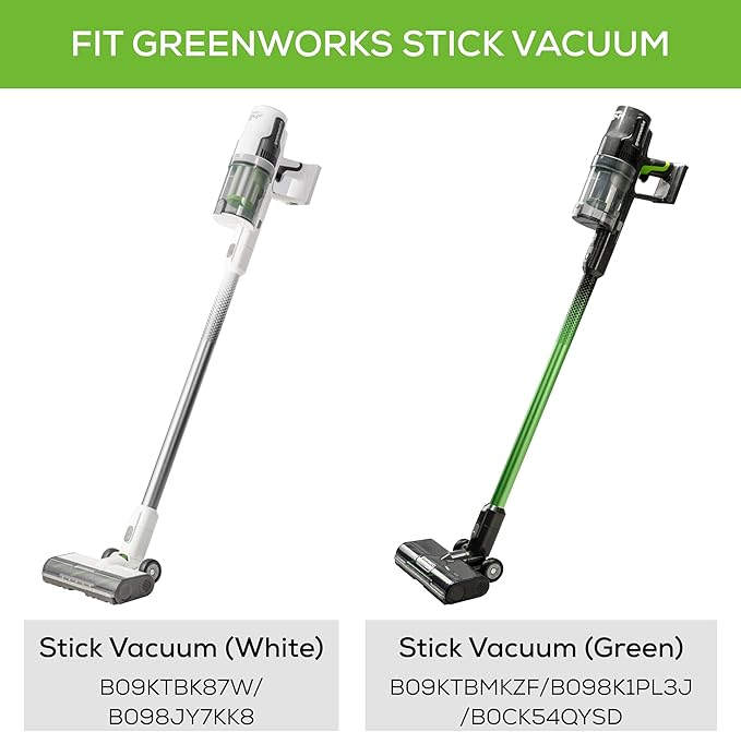 Greenworks (2-PK) Stick Vacuum Replacement HEPA Filters, Works with Greenworks Stick Vacuums (SVW24L411, SVG24L411, SVW24L410, SVG24L410)