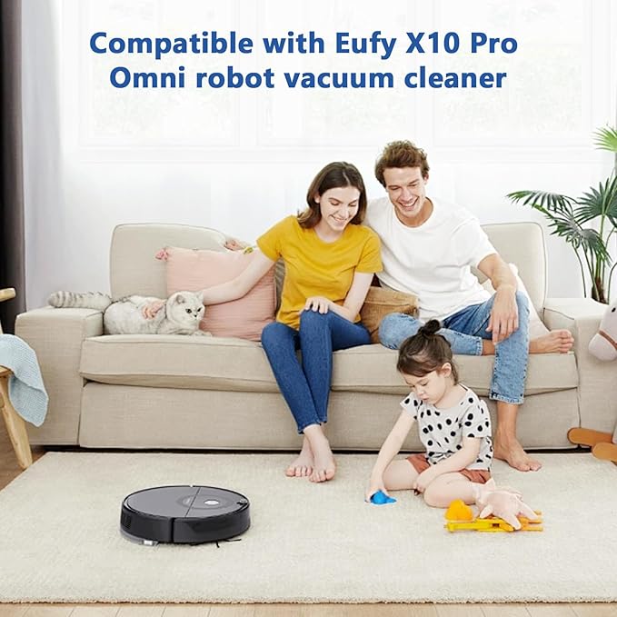 24 Pack Replacement Parts for Eufy X10 Pro Omni Robotic Vacuum Cleaner Accessories Kit, 2 Roller Brushes, 4 HEPA Filters, 8 Mop Cloths, 8 Side Brushes, 2 Cleaning Brushes