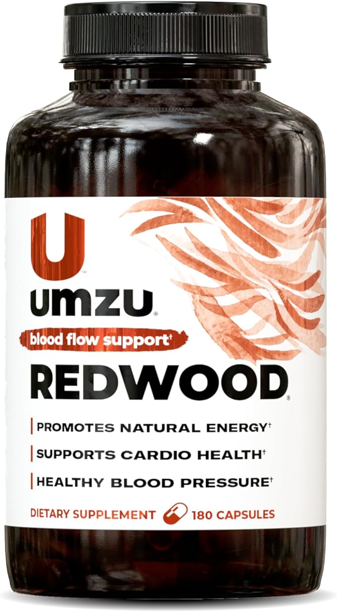 UMZU Redwood Nitric Oxide Booster, 1-Month Supply – Nitric Oxide Supplement with Vitamin C, Garlic & Horse Chestnut – Supports Healthy Circulation, Blood Flow, Energy, Stamina and Daily Vitality