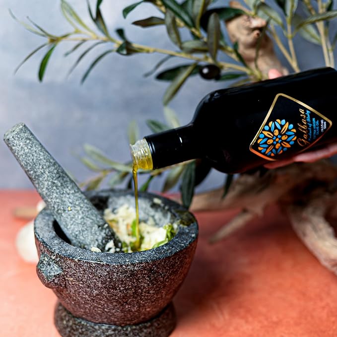 Galbasa - Organic Olive Oil from Sicily, Italy - Extra Virgin, First Cold Pressed, Early Harvest - Polyphenol Rich, Peppery Finish, No Pesticides - 16.9 fl oz