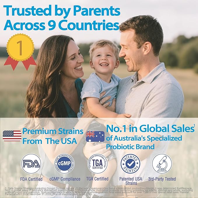 Life-Space Children Immune Support Probiotic, Clinically Proven to Relieve Common Cold Symptoms, 12 Billion CFU, 6 In1 Kids Probiotic for Digestive & Immune Health, 2 Month Serving, 60 Grams