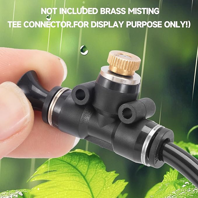 20 Pack Brass Misting Nozzles with 20Pc Brass Misting Nozzles O Ring,Heavy Duty Misting Nozzle 0.02" Orifice (0.5 mm)10/24 UNC for Outdoor Cooling System Dust Control