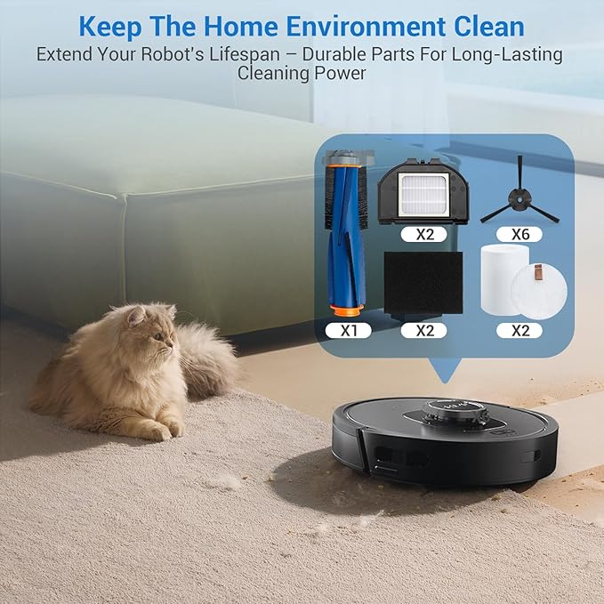 RV2310AE Replacement Parts for Shark RV2310AE AV2310AE RV2320S RV2300S Matrix UR2360S UR2350AE Robot Vacuum Cleaner 1 Brush Roller, 2 HEPA, 2 White Foam, 2 Black Foam, 6 Side Brushes