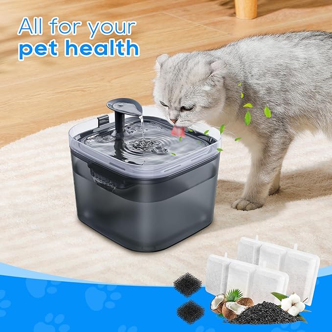 20PCS Filters Compatible with Petory Cat Water Fountain - 74oz/2.2L Automatic - 10PCS Cat Fountain Filter Replacement & 10PCS Foam Filter