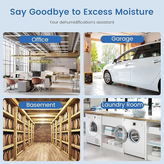 3,200 Sq.Ft Most Efficient Energy Star 2024 Dehumidifier,Vellgoo 36Pint/D Compressor Dehumidifier with Drain Hose, Smart Humidity Control for Basement, Home, Bedroom, Bathroom, Garage