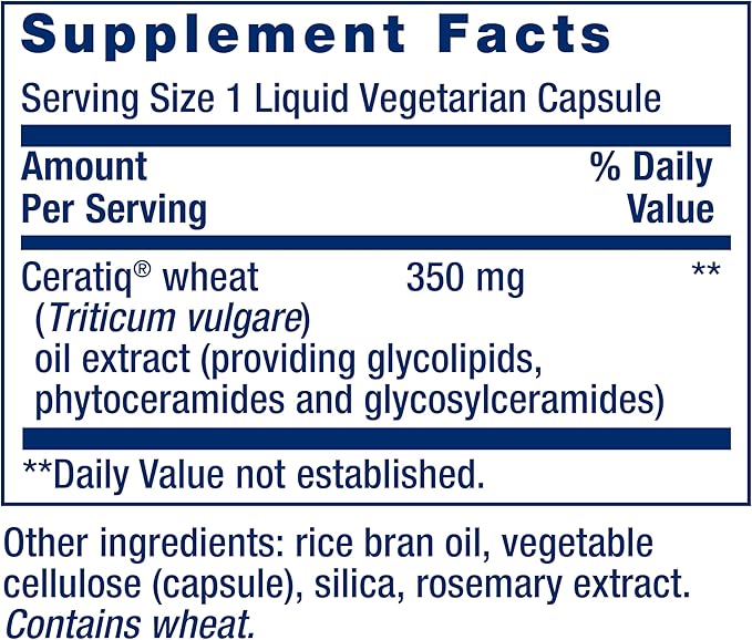 Life Extension Skin Restoring Ceramides* – Wheat Oil Extract – Hydrates & Smooths The Appearance of Fine Lines & Wrinkles – Gluten-Free, Non-GMO, 1-Daily, Vegetarian – 30 Liquid Capsules