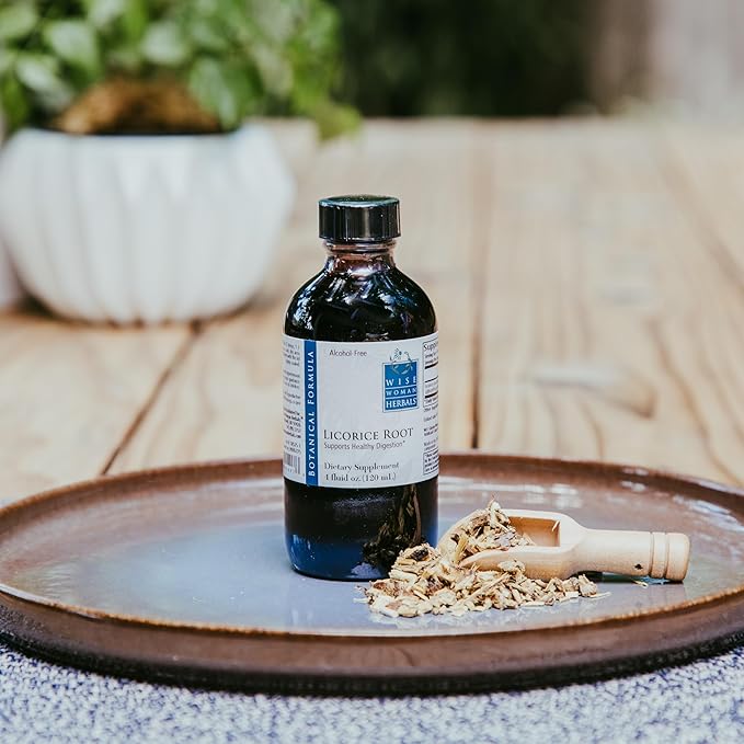 Wise Woman Herbals Licorice Root Solid Extract 4:1, Alcohol-Free, Herbal Digestive & Stomach Comfort, Adrenal Balance, Immune & Respiratory Support, Supports a Healthy Inflammatory Response, 2 Fl Oz