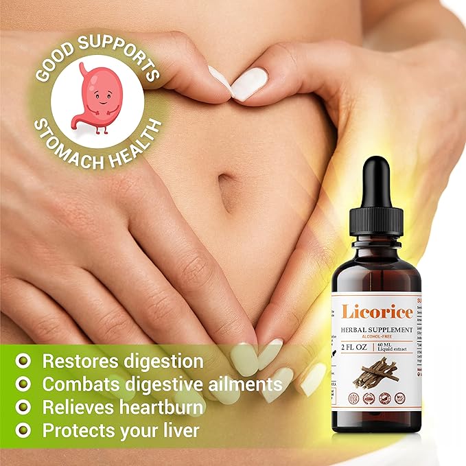 FabLab Licorice Root Extract - Herbal Immune Support- Glycyrrhiza Glabra Supplement for Digestion Restore Respiratory Health Fatigue -Non-GMO (Licorice 2 Fl Oz)
