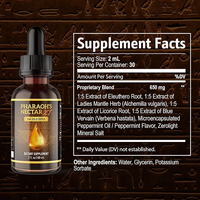 Ultra-Pure, 99.9% Liquid Gold - 24K Monoatomic Gold Ormus - Third Eye Awakening, Pineal Gland Decalcification, Awaken DNA, Unlock Light Speed Manifestation - Pharaoh's Nectar XT, 2 Pack