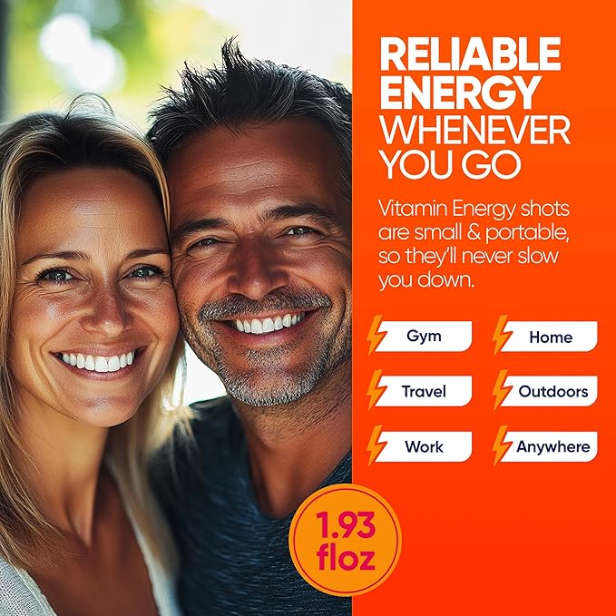 Vitamin Energy Immune+ Extra Strength Energy Shot Mango 24 Pack, 260mg Natural Caffeine, B-Vitamins, Citicoline, Green Tea, Immunity & Focus Support, Zero Sugar, Gluten-Free 1.93 fl oz