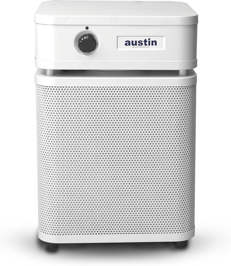 Austin Air HealthMate Plus Junior Air Purifier, White - Advanced 4- Stage Filtration Air Purifiers For Home with Activated Carbon & Zeolite - Ideal as Air Purifiers for Bedroom, Model A250