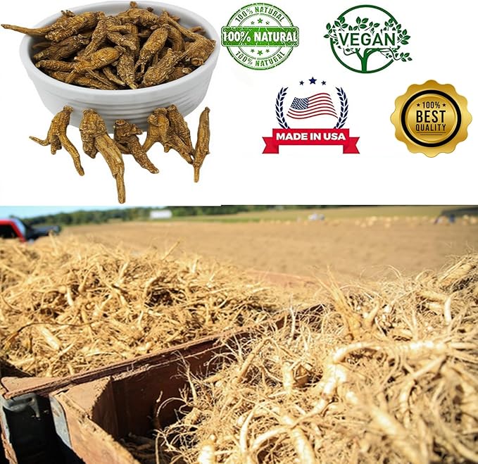 Wisconsin American Ginseng 8OZ, American Wisconsin Ginsengss Slices Root 西洋参/花旗参 Energy for Men & Women Ginseng in Soup, Tea Smoothies Large 4 Ounce 2 Box