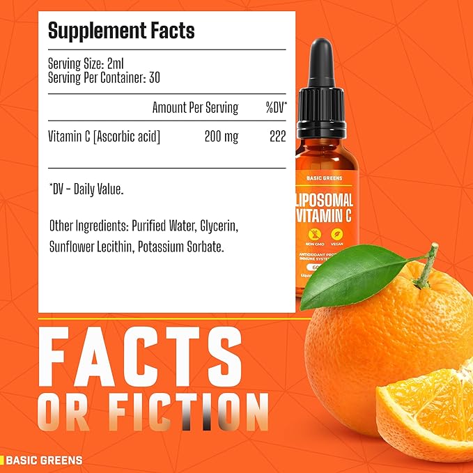 Liposomal Vitamin C Liquid 6000mg – High Absorption Liquid C Supplement for Immune Support, Antioxidant & Skin Health – Non-GMO, Vegan, Gentle Formula – 2 fl oz