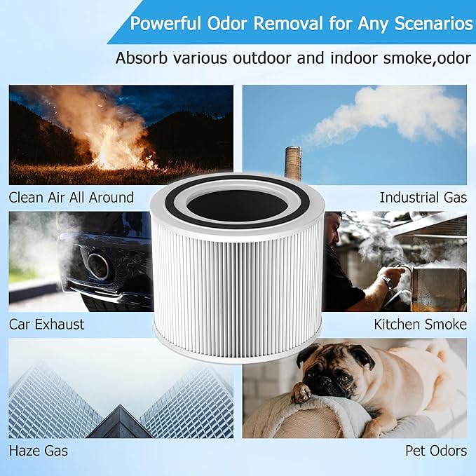 Core 300 πππ¬π‘πππ₯π Replacement Filter for LEVOIT Core 300, Core 300S and Core 300-P Air Purifier, 3-in-1 H13 True HEPA Filter with High-Efficiency Activated Carbon for Core300-RF, 1 Pack