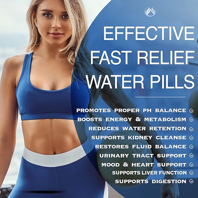 THE ENCLARE NUTRITION|Water Pills Diuretic for Water Retention, Detox, Liver, Kidney, Weight, Swelling/Bloating Relief. Green Tea, Cranberry, Apple Cider Vinegar, Dandelion, Vitamin B6, Chloride (3)