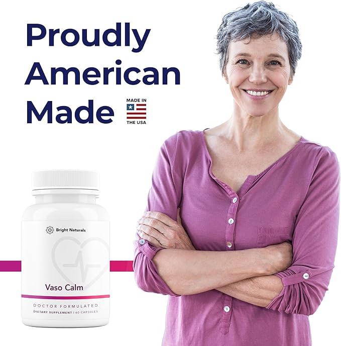 Vaso Calm - Healthy Blood Balance Supplement - Features Fermented Garlic, Celery and Grape Seed Extract, Hibiscus, and Vitamin K2 - Made in The USA, 180 Capsules