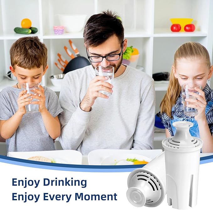 Water Filter Replacement For Brita Pitcher, Large Dispenser, Reduce Chlorine, BPA-Free, Compatible with Brita Classic Ob03, 35557, Mavea 107007, 6 Pack