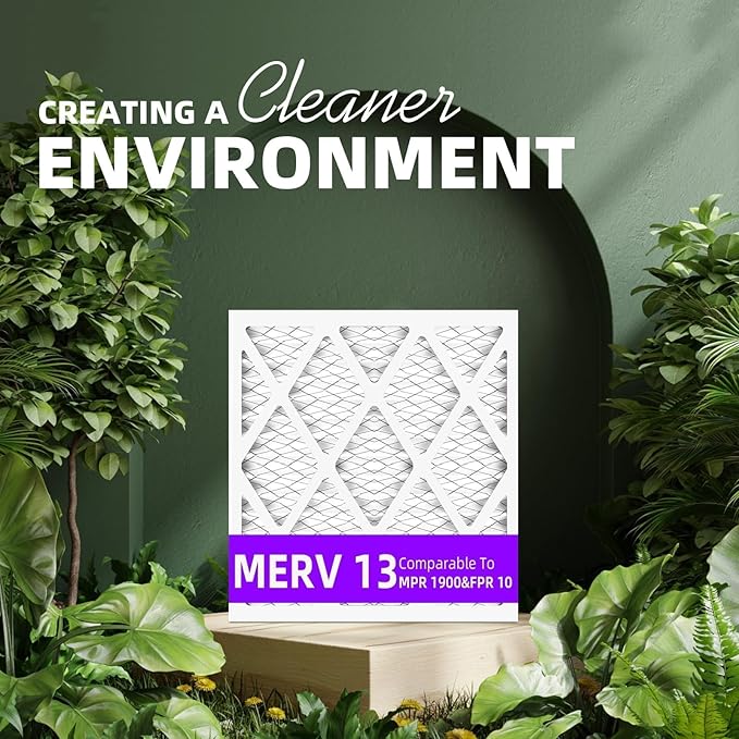14x30x1 MERV 13 (6-Pack) Pleated Air Filter (Actual Size: 13.75"x29.75"x0.75") MPR 1900 & FPR 10, Furnace Air Filters,14x30x1 air filter
